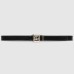 Gucci Thin Belt 20MM with Double G Buckle in Black Leather