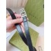 Gucci Thin Belt 20MM with Double G Buckle in Black Leather