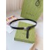 Gucci Thin Belt 20MM with Double G Buckle in Black Leather
