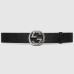 Gucci Black Jumbo GG Leather 40MM Belt with Interlocking G Buckle