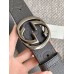 Gucci Black Jumbo GG Leather 40MM Belt with Interlocking G Buckle
