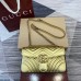 Gucci GG Marmont Small Shoulder Bag in Metallic Gold Leather