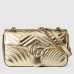 Gucci GG Marmont Small Shoulder Bag in Metallic Gold Leather