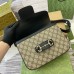 Gucci Horsebit 1955 Soft Small Shoulder Bag in GG Canvas with Black Leather
