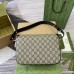 Gucci Horsebit 1955 Soft Small Shoulder Bag in GG Canvas with Black Leather