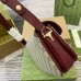 Gucci Horsebit 1955 Soft Small Shoulder Bag in GG Canvas with Red Leather