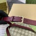 Gucci Horsebit 1955 Soft Mini Shoulder Bag in GG Canvas with Red Leather