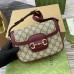 Gucci Horsebit 1955 Soft Mini Shoulder Bag in GG Canvas with Red Leather
