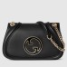 Gucci Blondie Small Shoulder Bag with Enamel G in Black Leather