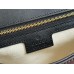 Gucci Blondie Small Shoulder Bag with Enamel G in Black Leather