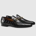 Gucci Mens Jordaan Loafers in Black Crocodile Embosses Leather