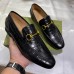 Gucci Mens Jordaan Loafers in Black Crocodile Embosses Leather