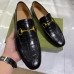 Gucci Mens Jordaan Loafers in Black Crocodile Embosses Leather