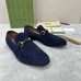 Gucci Mens Jordaan Loafers in Blue Suede Leather