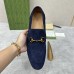 Gucci Mens Jordaan Loafers in Blue Suede Leather