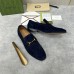 Gucci Mens Jordaan Loafers in Blue Suede Leather