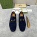 Gucci Mens Jordaan Loafers in Blue Suede Leather