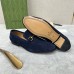 Gucci Mens Jordaan Loafers in Blue Suede Leather