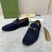 Gucci Mens Jordaan Loafers in Blue Suede Leather