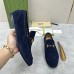 Gucci Mens Jordaan Loafers in Blue Suede Leather