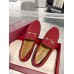 Gucci Womens Jordaan Loafers in Red GG canvas