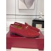 Gucci Womens Jordaan Loafers in Red GG canvas