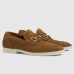 Gucci Mens Loafers with Horsebit in Brown Suede Leather