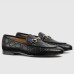 Gucci Womens Jordaan Loafers in Black GG Leather