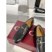 Gucci Womens Jordaan Loafers in Black GG Leather