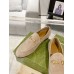Gucci Womens Jordaan Loafers in Beige Suede Calfskin