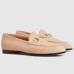 Gucci Womens Jordaan Loafers in Beige Suede Calfskin