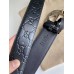Gucci Black Signature Leather Belt 38MM with Interlocking G Buckle
