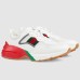 Gucci Womens Rhyton Sneakers in White Leather with Mesh