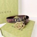 Gucci Brown GG Marmont Belt 30MM with Gucci 100 Print