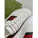 Gucci Womens Sneakers in White Perforated Leather with Web