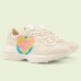 Gucci Womens Rhyton Sneakers with Heart Print