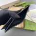 Gucci GG Marmont Card Case Wallet In Black Grained Leather