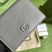 Gucci GG Marmont Card Case Wallet In Grey Calfskin