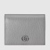 Gucci GG Marmont Card Case Wallet In Grey Calfskin