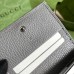 Gucci GG Marmont Card Case Wallet In Grey Calfskin