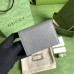 Gucci GG Marmont Card Case Wallet In Grey Calfskin