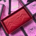 Gucci GG Marmont Continental Wallet In Red Matelasse Leather