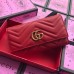 Gucci GG Marmont Continental Wallet In Red Matelasse Leather