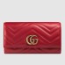 Gucci GG Marmont Continental Wallet In Red Matelasse Leather