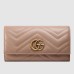 Gucci GG Marmont Continental Wallet In Dusty Pink Matelasse Leather