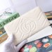 Gucci GG Marmont Zip Around Wallet In White Matelasse Leather