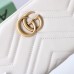 Gucci GG Marmont Zip Around Wallet In White Matelasse Leather