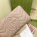 Gucci GG Marmont Zip Around Wallet In Dusty Pink Matelasse Leather