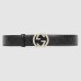 Gucci Interlocking G Buckle Belt 38MM in Black Signature Leather