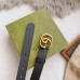 Gucci Black Leather Belt 30MM with Antiqued Brass Double G Buckle